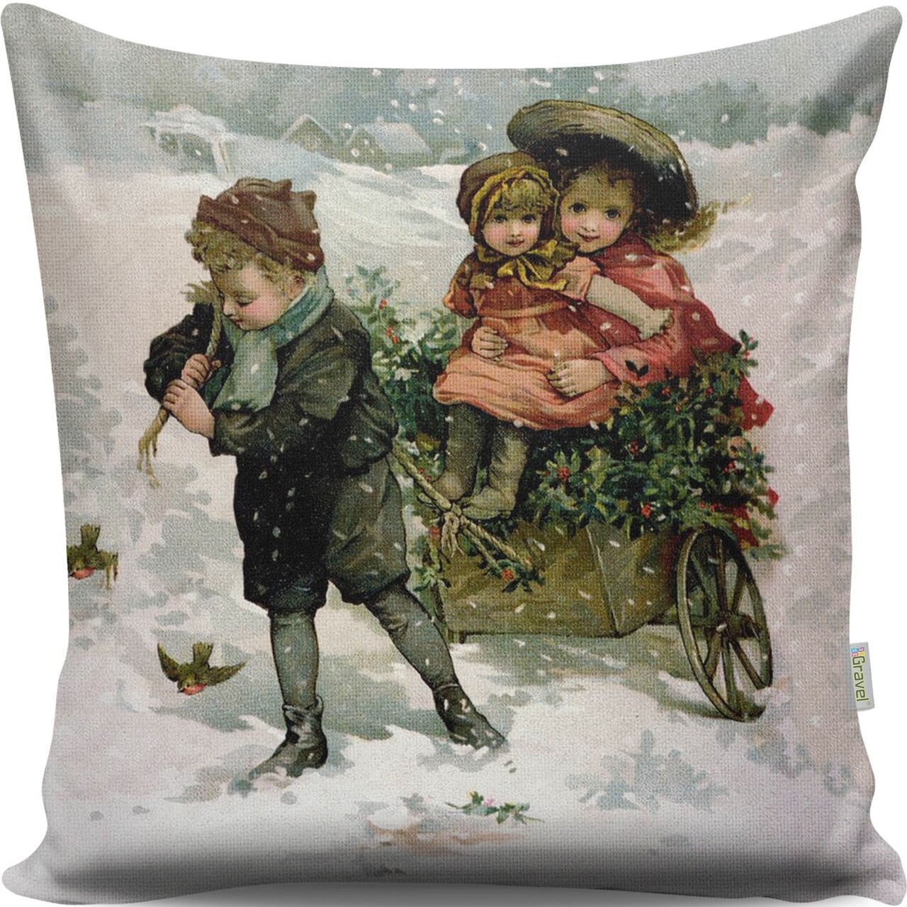 Perna decorativa, Gravel, A13033, 43x43 cm, policoton, multicolor - imagine 3